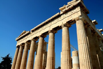 a daytime view of the The Parthenon in athens