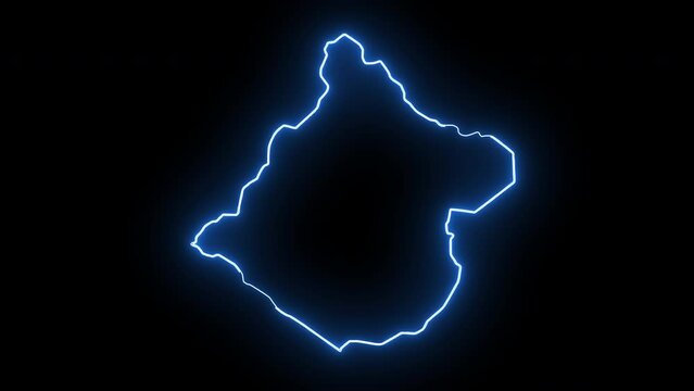 map of Tacna in peru with glowing neon effect