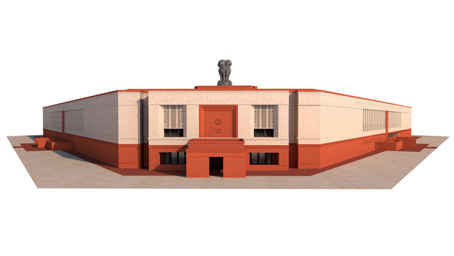 Indian New Parliament 3d Render