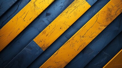 Stylish hipster wallpaper featuring trendy yellow and blue abstract stripes on a sharp background - obrazy, fototapety, plakaty