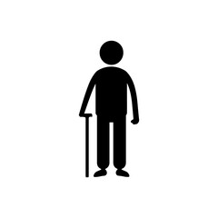 Elderly Person with Cane Icon