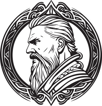 recommend clip art: Viking warrior line art illustration