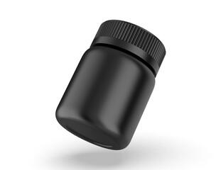 Blank plastic pill container template. 3d illustration.
