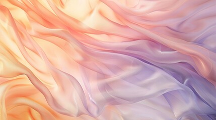Pastel Palette Depict silk waves in soft pastel hues reminiscent of a sunset sky, with shades of peach, lavender