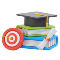 graduation book target 3D Illustartion