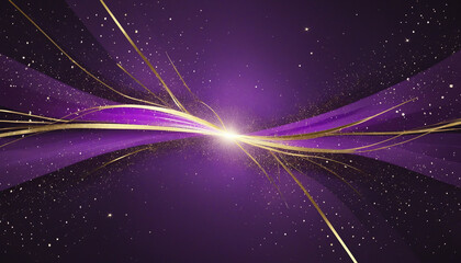 Fototapeta na wymiar abstract purple background with golden lines and sparks, colorful background