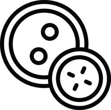 recommend clip art: Clothes button kit icon outline vector. Attire fastener circles. Round clothing fastening details