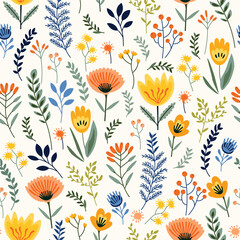 Seamless pattern with small colors. Hand drawn fabric, gift wrapping. - 767947285
