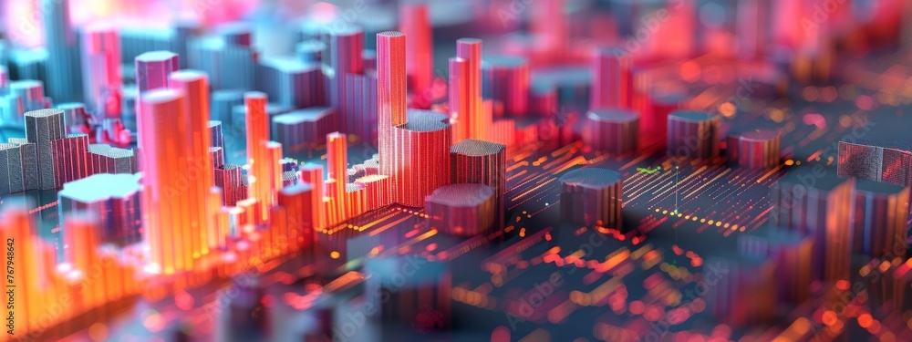 Poster a 3d data visualization tool for financial markets, transforming 2d charts and graphs into interacti