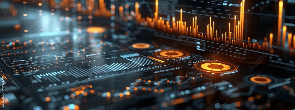 Poster a 3d data visualization tool for financial markets, transforming 2d charts and graphs into interacti