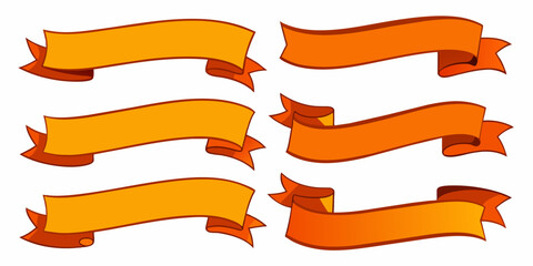 Boost Your Sales: Orange Vector Ribbon Banners for Promotions