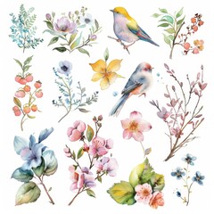 KSpack on the theme of spring in watercolor technique