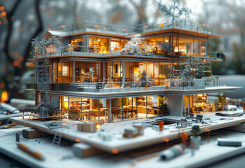 Modern architecture is model for the construction of houses