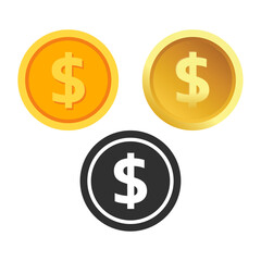 Donate web button. Set buttons symbol of financial aid isolated on white background. Vector illustration.