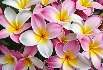 Collection of Plumeria isolated on white background colorful background