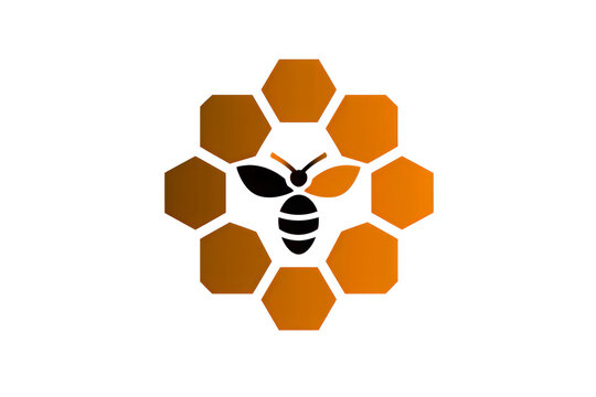 Honey bee bumblebee logo vector style illustration.