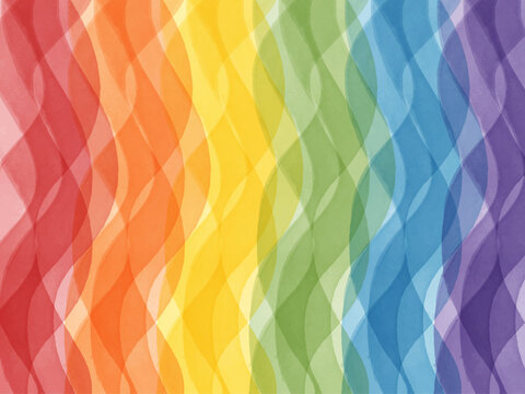 Abstract watercolor Pride background with LGBTQ Pride Flag Colors. Peace, Love & Support Symbol. Colorful LGBT pride month banner. Rainbow Stripes in LGBT Gay Pride Wallpaper