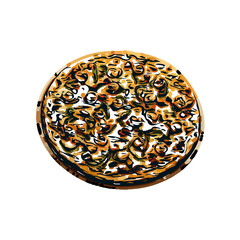 Color sketch of pizza with transparent background