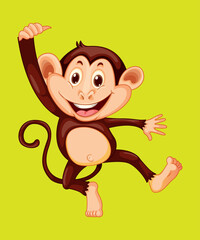 Fototapeta premium Cute Monkey Cartoon Vector Icon Illustration. Animals Premium Vector.