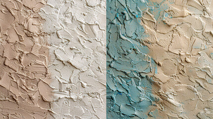 Grunge Concrete Wall Texture, Vintage Rough Surface, Abstract Background with Blue Stucco