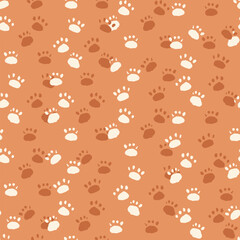 Animal Foot Prints Stripes Vector Seamless Pattern