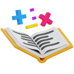 math formula book 3D Illustartion
