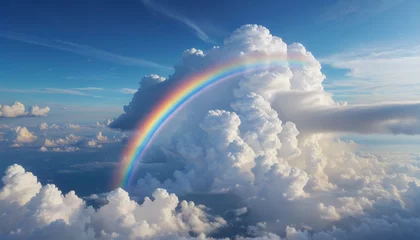 Foto op Canvas Mysterious Clouds and Rainbows   colorful background © Fukurou