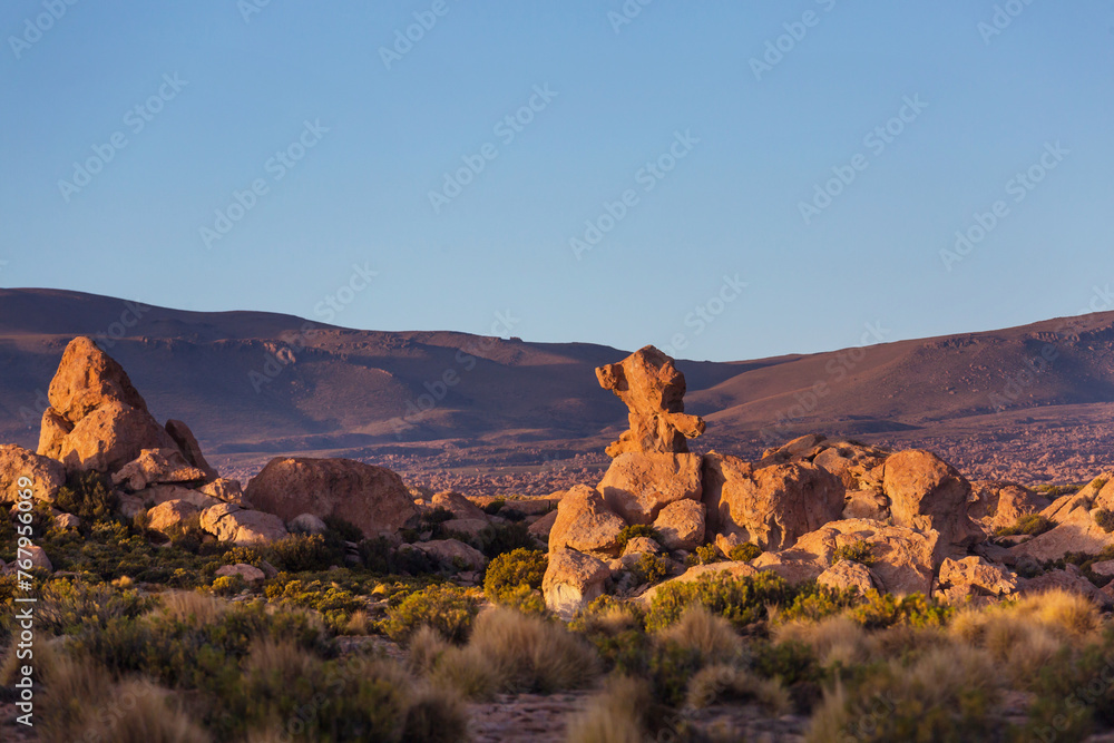 Wall mural rock formations in bolivia