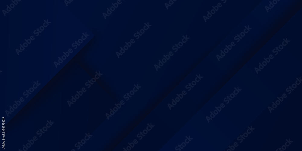 Aufkleber Blue abstract background with skip rendering and overlap dark shadow. Blue triangle vector background arrow angle paper layer space for text. Plait Blue abstract Stripes Wide Banner Design Background.