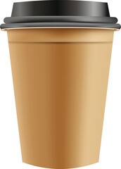 Realistic paper coffee cup on transparent background. Empty clean paper cup. Coffee cup Mockup. 3D vector mockup. Vector EPS 10	
