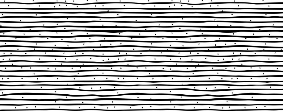 abstract decorative pattern with horizontal lines and dots in black vector