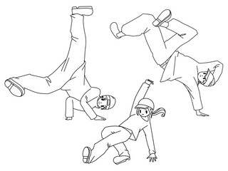 Fototapeta premium ブレイキントリオ(白黒)