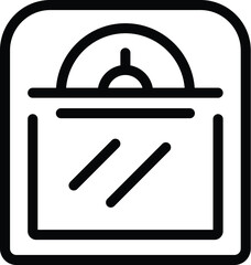 Domestic weighing scale icon outline vector. Kitchen device. Culinary tare mass measure