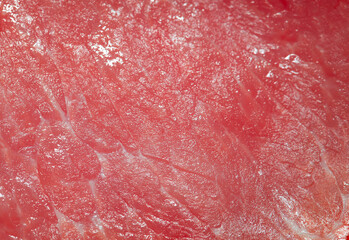 Meat, smoked tenderloin, close up, muscle tissue structure