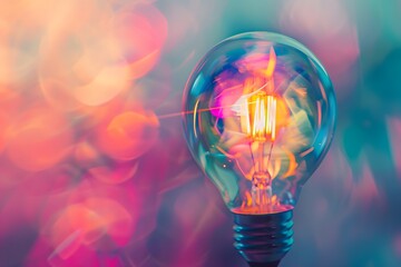 Glowing light bulb abstract background