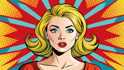 popart retro woman in comics style 