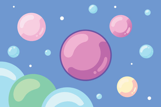 cute background with flying soap bubbles