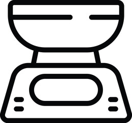 Electronic kitchen scale icon outline vector. Smart food balance. Food weighing digital utensil