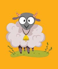 Cute cartoon goat
