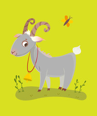 Cute cartoon goat