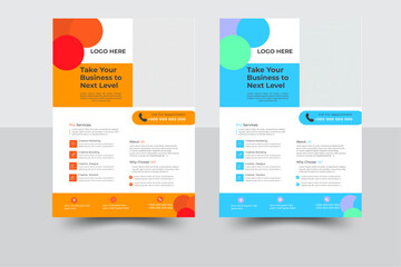 Digital Marketing Agency Flyer, Business Marketing Flyer Set,corporate Business Flyer Template Design Set two color of modern creative minimalist corporate business flyer design vector template,  Eye-