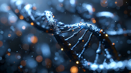 3d render of DNA structure abstract background, Generative Ai  - obrazy, fototapety, plakaty