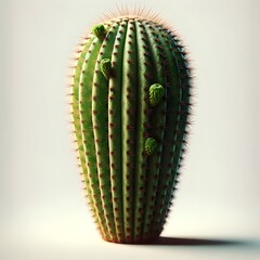 Naklejka premium Realistic Cactus Standing Tall on Soft Lit Background