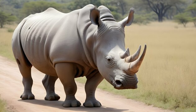 A Rhinoceros In A Safari Expedition