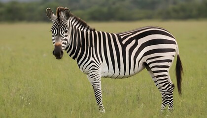 Fototapeta na wymiar A Zebra In A Meadow