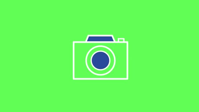 4K animated linear minimalistic camera icon animation. camera icon. loop animation. camera icon. 