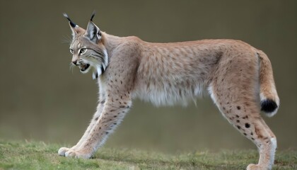 A Lynx With Its Tail Twitching A Sign Of Agitatio