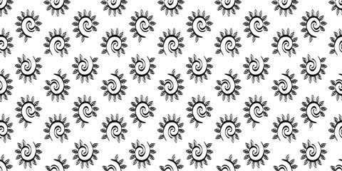 Spiral pattern. Twisted branches with leaves, a simple repeating pattern.