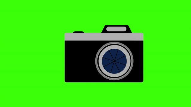 Camera photographic device icon concept animation with alpha channel
