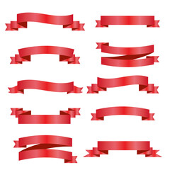 Red Silk Ribbons and White Background with Gradient Mesh, Vector Illustration